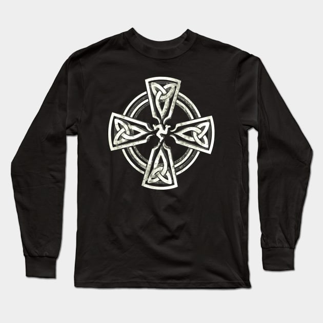 Celtic Cross Long Sleeve T-Shirt by SpottydoggCreatives